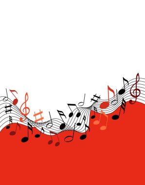 Katı beyaz arkaplan üzerine notalar