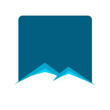 Beyaz arkaplanda izole edilmiş dağ vektör simgesi - biçimlendirilmiş resim.