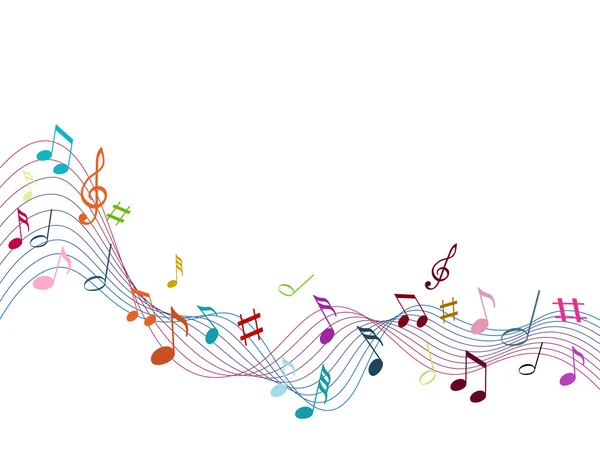 Color music notes — Stock Vector