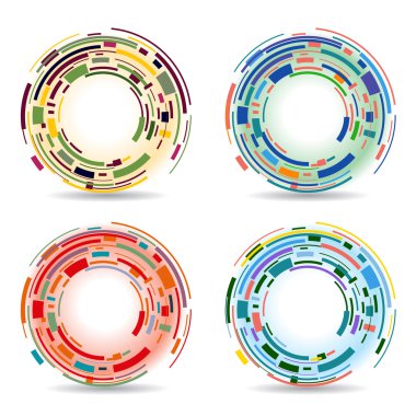 soyut fütüristik teknoloji 3d renkli daire.