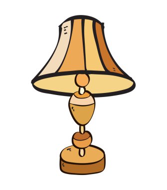 İzole karikatür lamba sembolü. İllüstrasyon