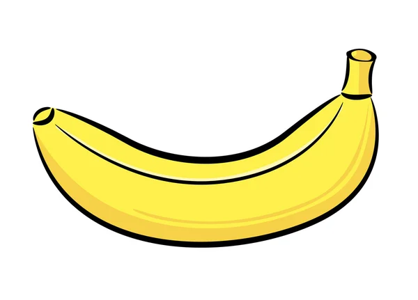 Banana de dibujos animados retro. Ilustración vectorial sobre fondo blanco. — Vector de stock