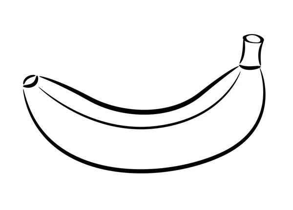 Banana retrô dos desenhos animados. Ilustração vetorial sobre fundo branco. — Vetor de Stock