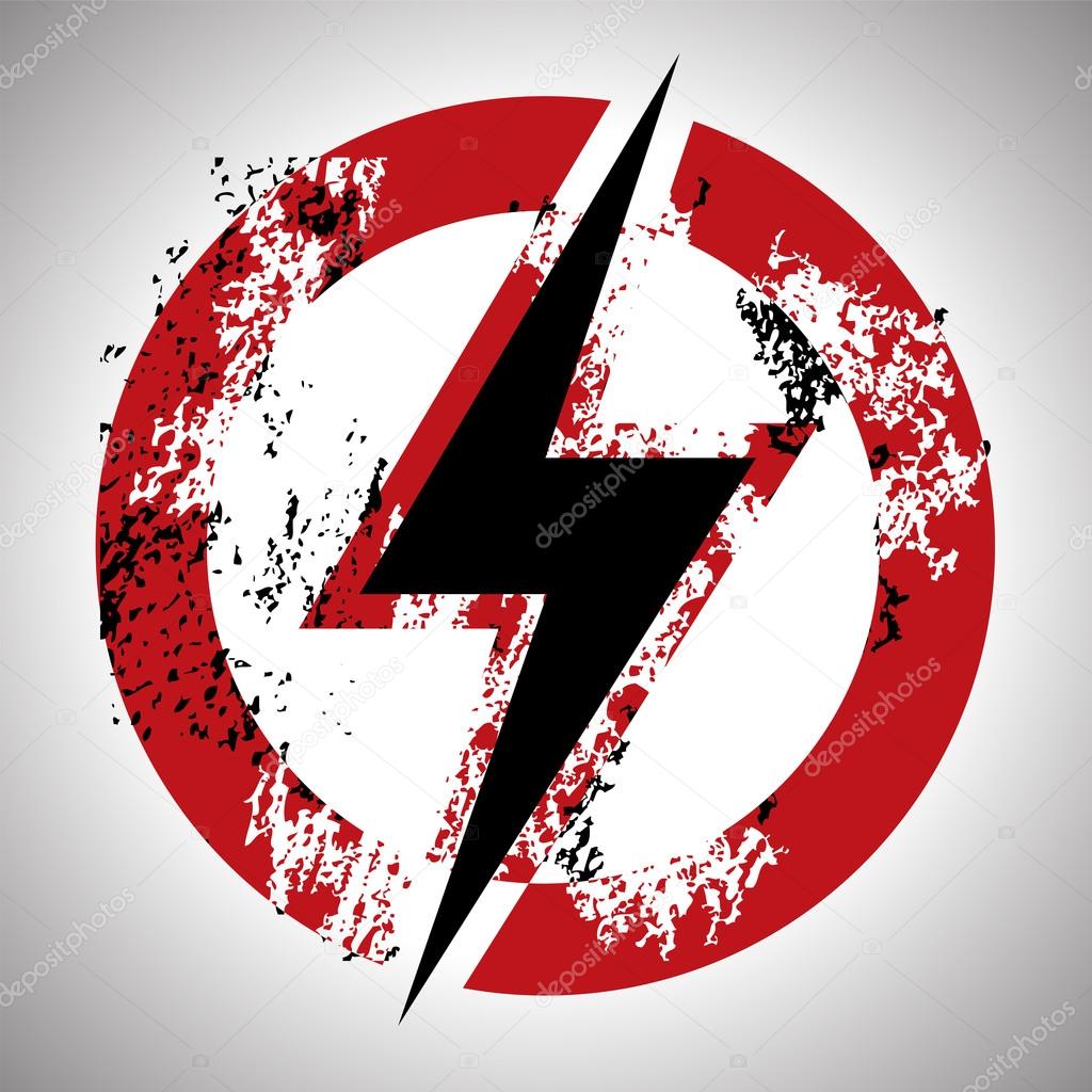 Lighting thunder sign in circle, illustration