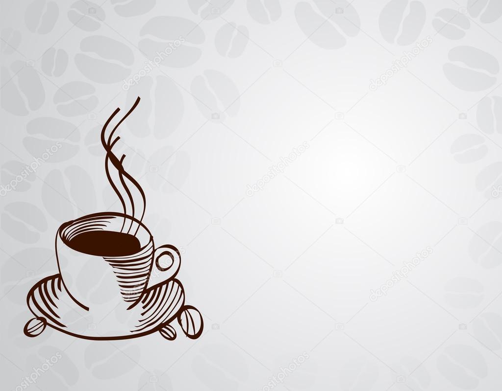 Vector coffee cup on background