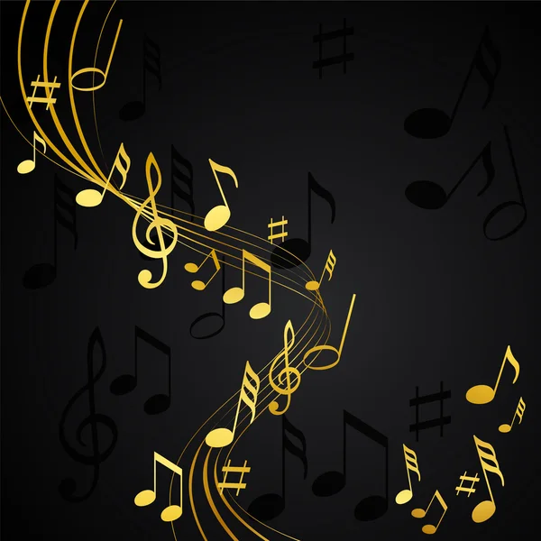 Gold music notes — Stock Vector