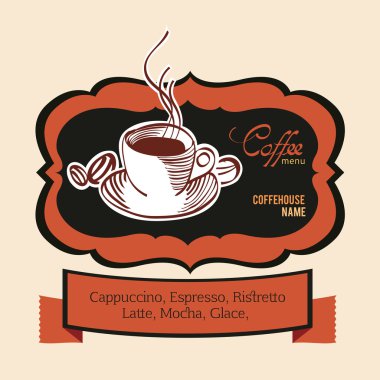 Menü veya restoran için etiket