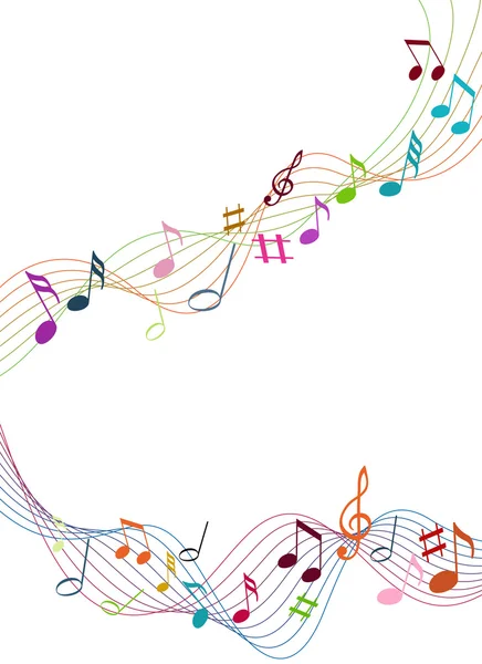 Color music notes — Stock Vector