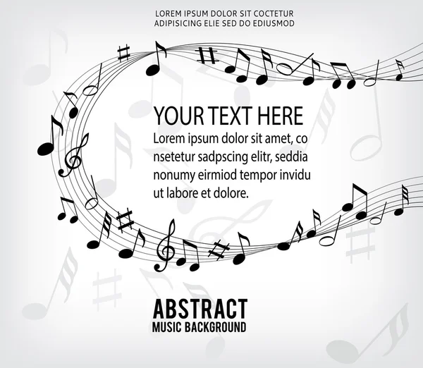 Musik anteckningar på en fast vit bakgrund — Stock vektor