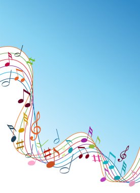 Renkli müzik notları arka planı