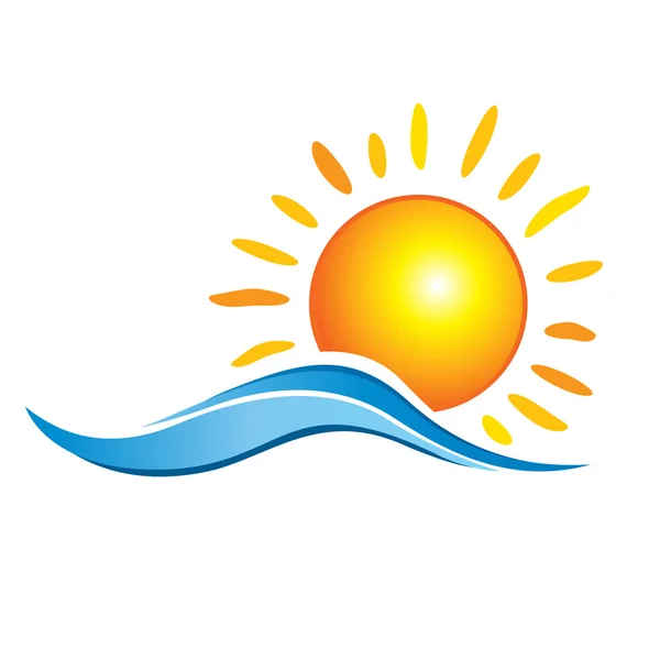 太陽と夏の背景 — ストックベクタ