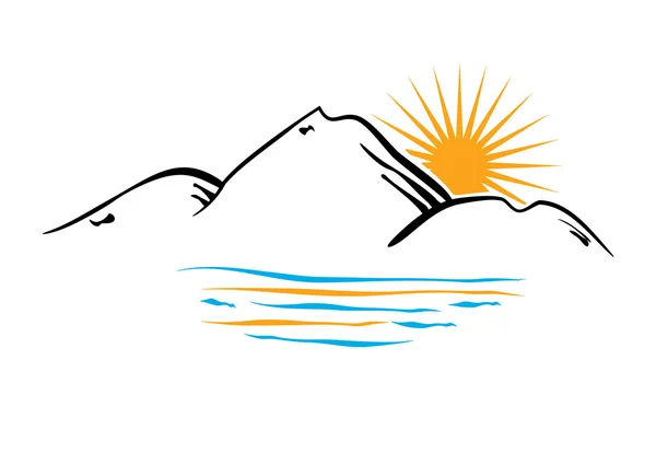 Mountain and lake icon