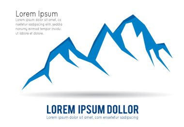 Beyaz arka plan üzerinde izole dağ simgesi