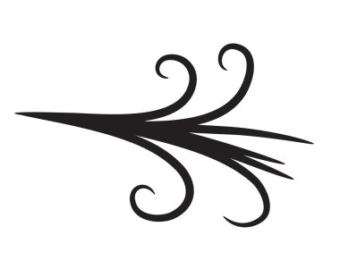 Rüzgar beyaz arka planda siyah vektör simgesi