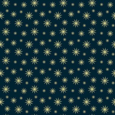 Koyu bir arkaplanda üç tip sarı yıldızın kusursuz deseni