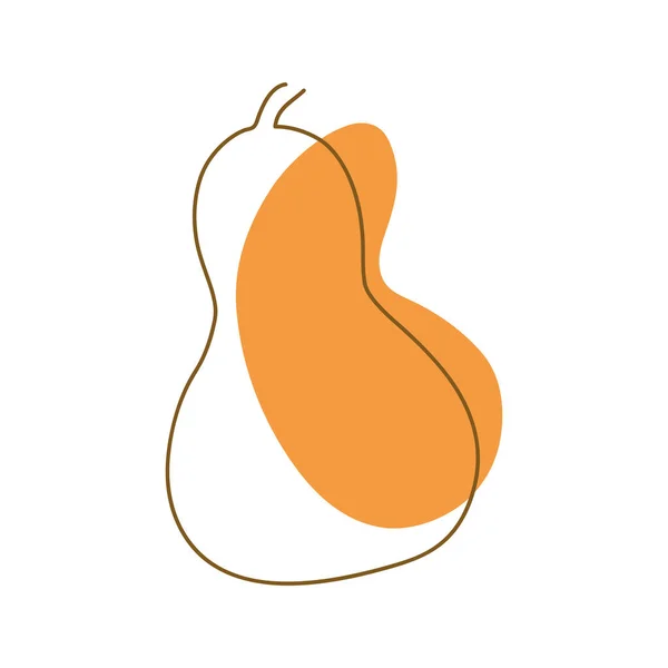 Dibujado Por Una Calabaza Sólida Línea Oscura Sobre Fondo Manchas — Vector de stock