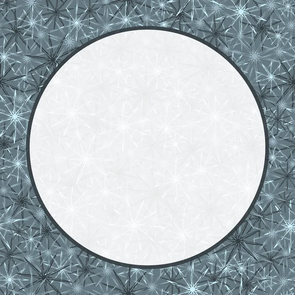 灰色背景上的白色圆形透明框架 只有灰白色的单色恒星 — 图库照片