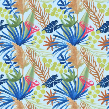 Yaz aylarında bitkilerle boyanmış kusursuz desenler.