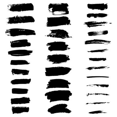 vektördeki fırçalar için farklı şekillerde siyah grunge noktaları ve fırça darbeleri