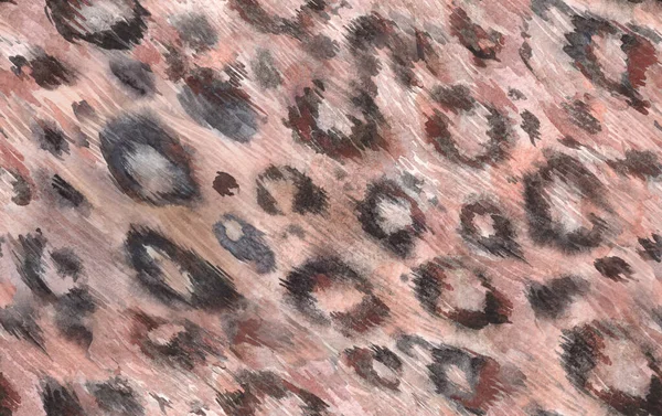 Patrón inconsútil animal de moda pintado en acuarela con piel de leopardo —  Fotos de Stock