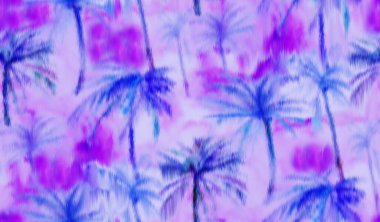 Botanik tropikal parlak desenli palmiyeler