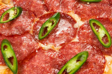 Pizzanın farklı çeşitleri ile arka plan