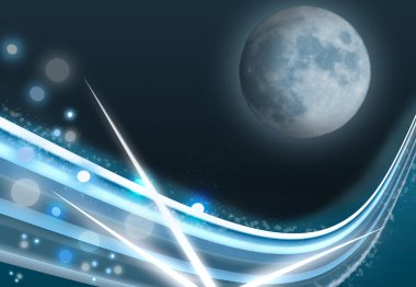 Blue moon kozmik arka plan üzerinde