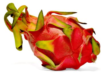 Beyaz üzerine izole edilmiş ejderha meyvesi ya da pitaya
