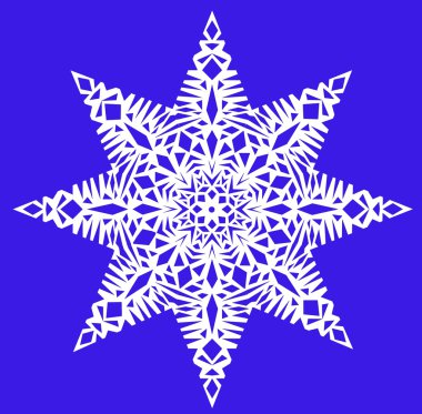 Mavi arkaplanda beyaz kar tanesi