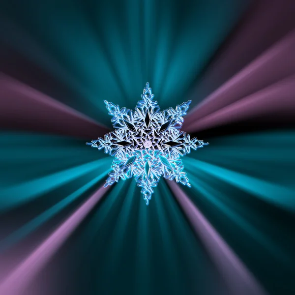 輝くクリスマス雪の結晶 — ストック写真