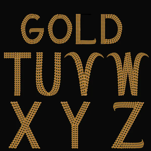 Złoto alfabet litery wielkie litery T - az i słowo złota — Zdjęcie stockowe