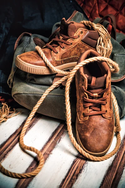 Stijlvolle herenschoenen, lederen schoenen — Stockfoto