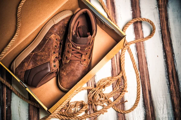 Sapatos masculinos elegantes, sapatos de couro — Fotografia de Stock