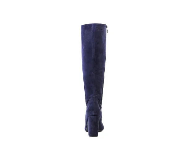 Kék fehér háttéren, velúr cipő Webáruház női csizma — Stock Fotó
