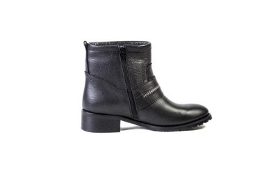 Kadın İtalyan deri ayakkabı, beyaz bir arka plan bahar deri çizmeler