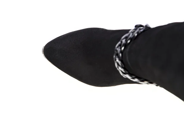 Scarpe da donna vista dall'alto, scarpe su sfondo bianco — Foto Stock