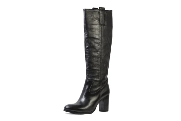Black female high boots on a white background, online shop — Stock Photo, Image