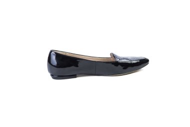 Siyah ayakkabılar beyaz arka plan, kadınlar şık ayakkabılar, online satış