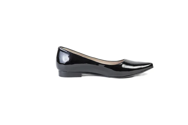 Siyah ayakkabılar beyaz arka plan, kadınlar şık ayakkabılar, online satış — Stok fotoğraf