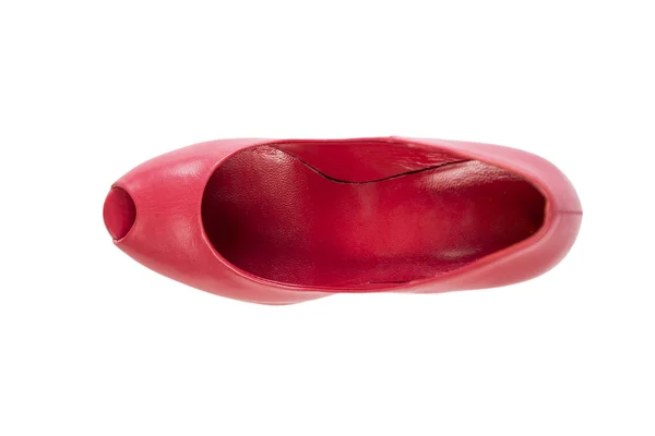 Красные туфли на белом фоне, женская стильная обувь, онлайн продажа — стоковое фото