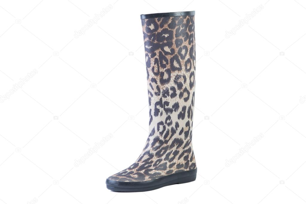 black and white leopard boots