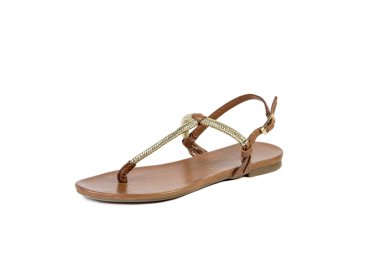 Yaz parlak sandalet kadın ayakkabı online satış kataloğu, beyaz bir arka plan