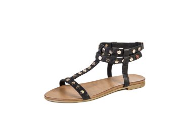 Yaz parlak sandalet kadın ayakkabı online satış kataloğu, beyaz bir arka plan