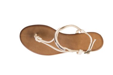 Yaz parlak sandalet kadın ayakkabı online satış kataloğu, beyaz bir arka plan