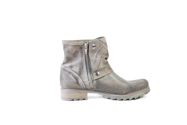 Botas femininas em um fundo branco, catálogo de vendas on-line — Fotografia de Stock