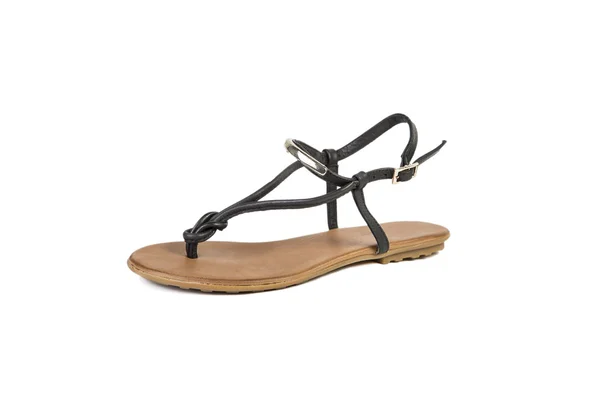 Sandalias brillantes zapatos de verano de las mujeres sobre un fondo blanco, catálogo de ventas en línea — Foto de Stock