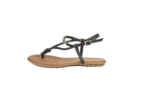 Sandalias brillantes zapatos de verano de las mujeres sobre un fondo blanco, catálogo de ventas en línea — Foto de Stock