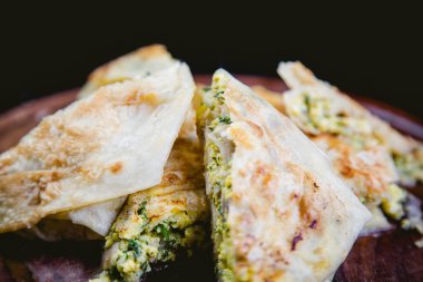 bir pide ile mantar, lezzetli yemek kızarmış kek