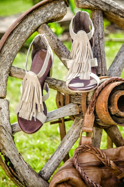 Publicidade foto cartaz de sapatos italianos, das mulheres — Fotografia de Stock