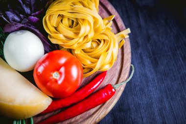 Yemek makarna, İtalyan yemekleri, lezzetli yemekler için malzemeler